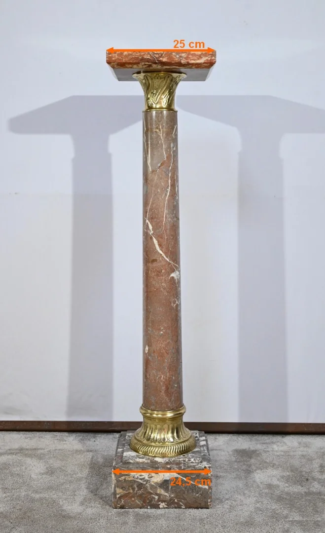 Colonne en Marbre à Plateau Pivotant - Fin XIXe