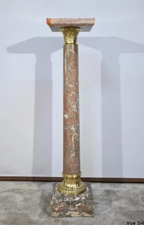 Colonne en Marbre à Plateau Pivotant - Fin XIXe