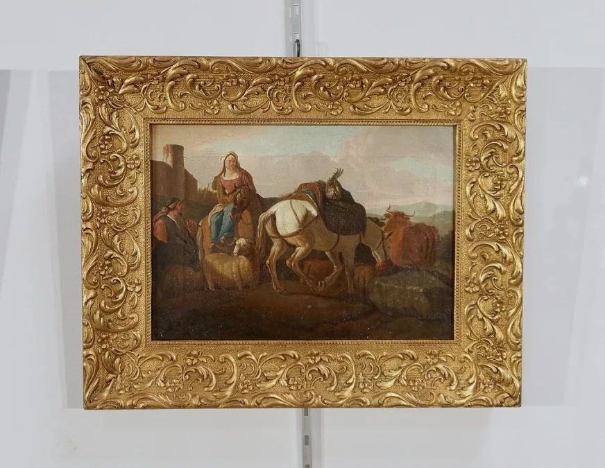 PAAR ÖL AUS DEM 19. JAHRHUNDERT AUF LEINWAND