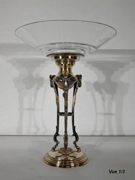 Importante Coupe en Laiton et Verre - 1930