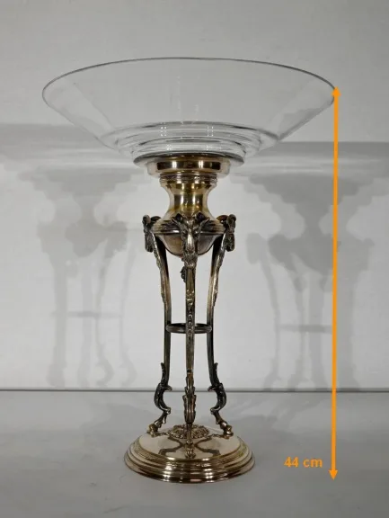 Importante Coupe en Laiton et Verre - 1930