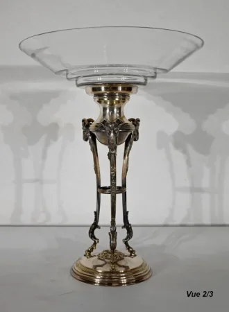 Importante Coupe en Laiton et Verre - 1930