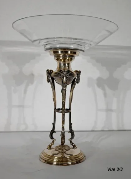 Importante Coupe en Laiton et Verre - 1930