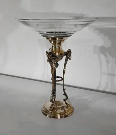 Importante Coupe en Laiton et Verre - 1930