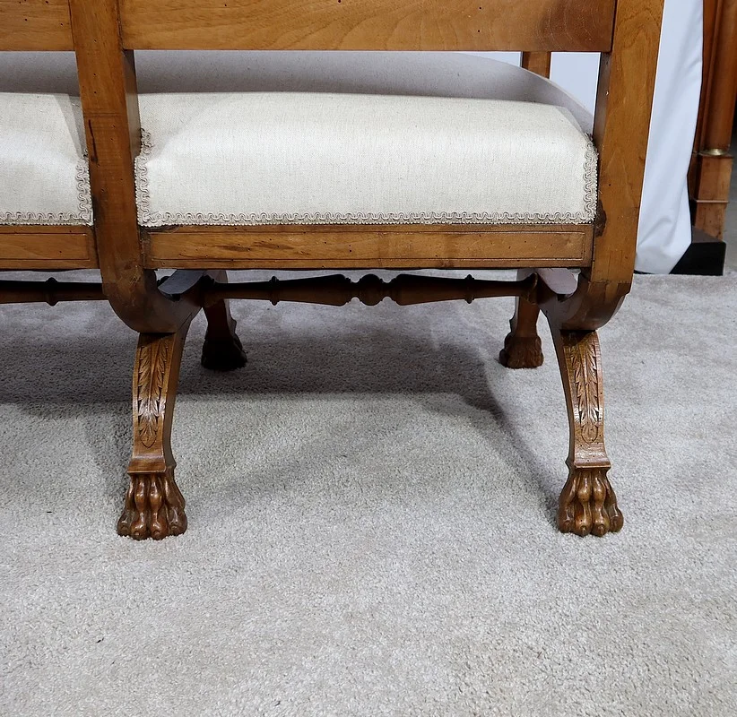 Rare Banquette en Noyer Massif, style Renaissance – Fin XIXe