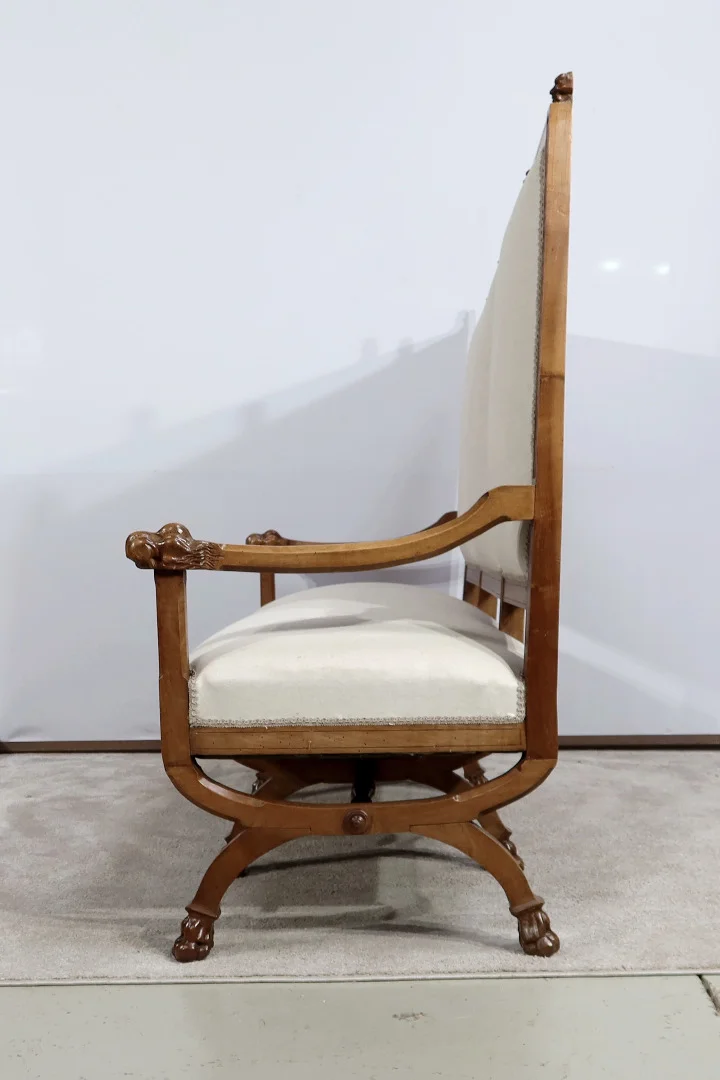 Rare Banquette en Noyer Massif, style Renaissance – Fin XIXe