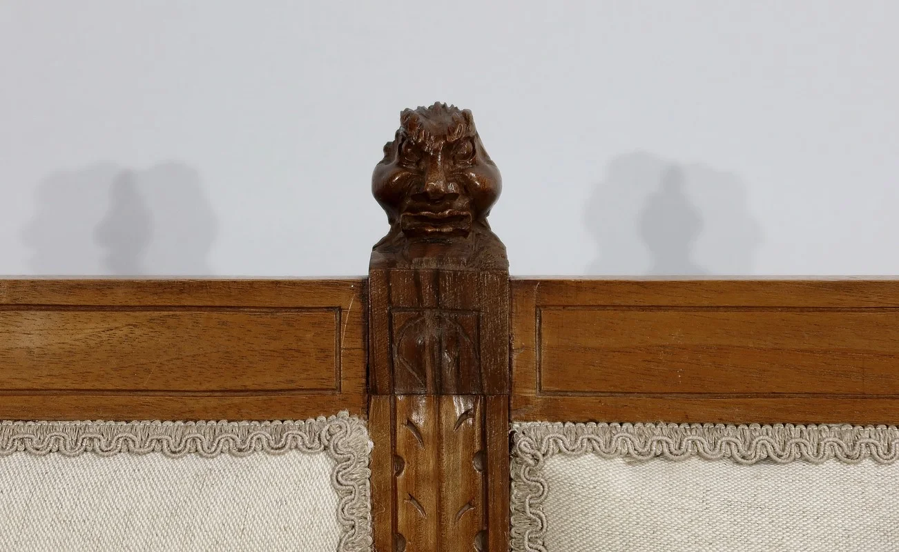 Rare Banquette en Noyer Massif, style Renaissance – Fin XIXe