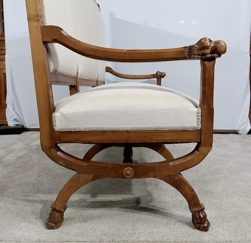 Rare Banquette en Noyer Massif, style Renaissance – Fin XIXe