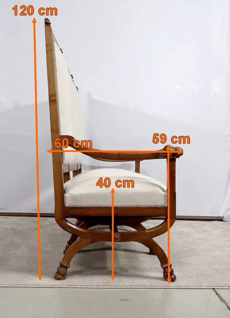 Rare Banquette en Noyer Massif, style Renaissance – Fin XIXe