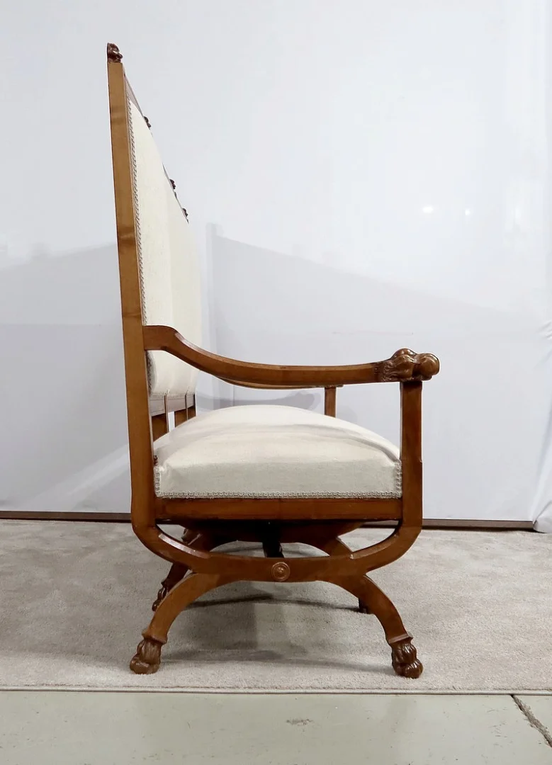 Rare Banquette en Noyer Massif, style Renaissance – Fin XIXe