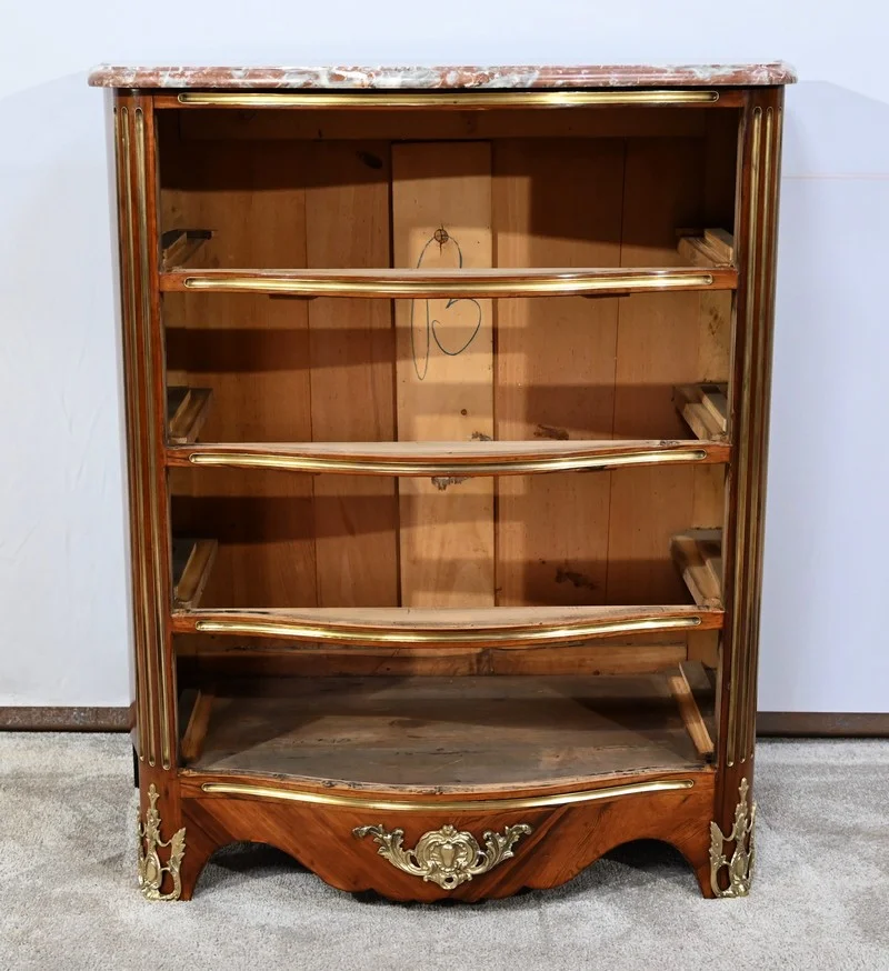 Petite Commode Tombeau d’entre-deux en Bois de Violette et de Bois de Rose, style Louis XIV – 2ème moitié du XIXe