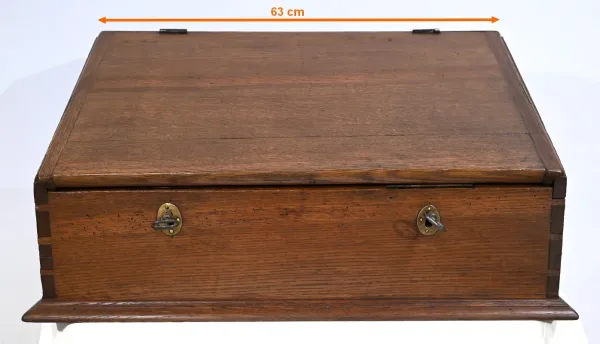 Rare Coffre de Changeur en Chêne – Milieu XIXe