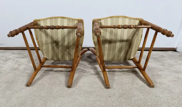 Paire de Chaises en Hêtre massif, style Louis-Philippe – Fin XIXe