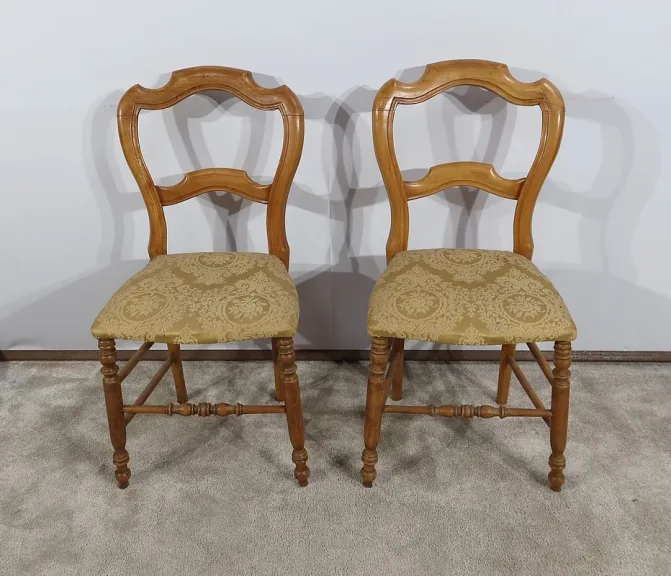 Paire de Chaises en Hêtre massif, style Louis-Philippe – Fin XIXe