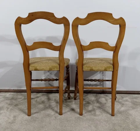 Paire de Chaises en Hêtre massif, style Louis-Philippe – Fin XIXe