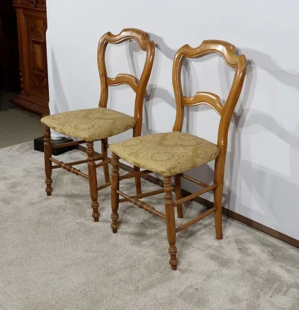Paire de Chaises en Hêtre massif, style Louis-Philippe – Fin XIXe