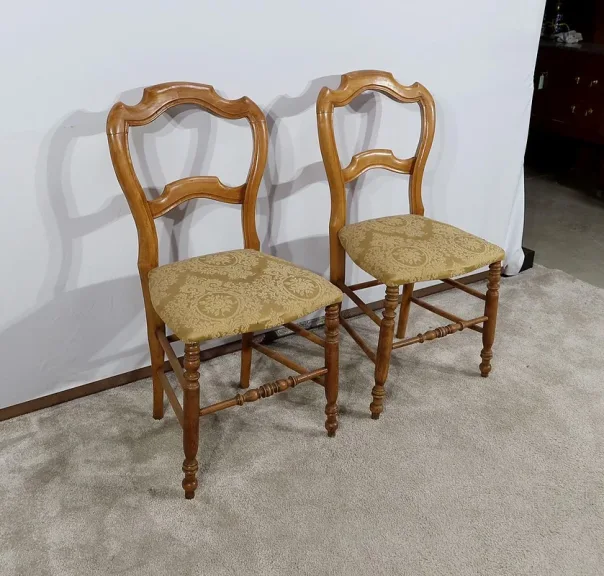Paire de Chaises en Hêtre massif, style Louis-Philippe – Fin XIXe