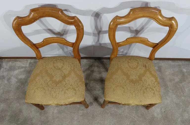 Paire de Chaises en Hêtre massif, style Louis-Philippe – Fin XIXe