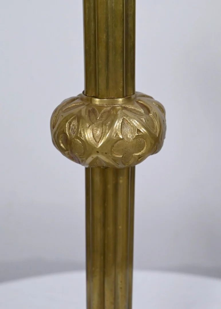 Important Flambeau en Bronze Doré – Fin XIXe