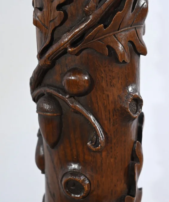 Colonne en Chêne et en Noyer, Art Nouveau - 1900