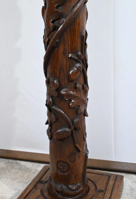 Colonne en Chêne et en Noyer, Art Nouveau - 1900