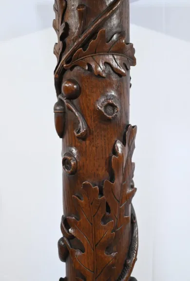 Colonne en Chêne et en Noyer, Art Nouveau - 1900