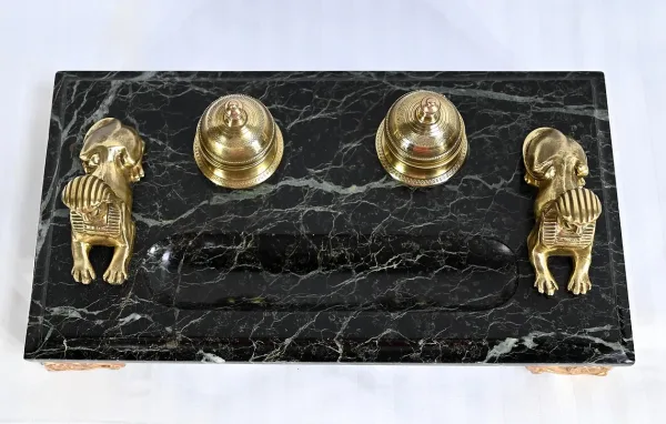 Encrier en Bronze et Marbre, style Empire – 1ère partie XIXe