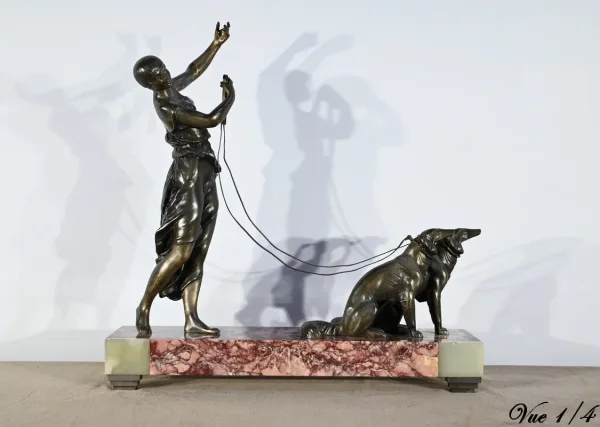 Sculpture en Régule et Marbre, Art Déco – Début XXe