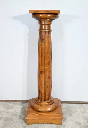 Importante Colonne en Chêne Massif – 1900