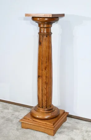 Importante Colonne en Chêne Massif – 1900
