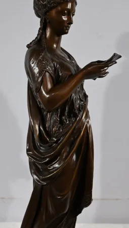 Important Bronze « La Lettre » de J-L. Grégoire –  Fin XIXe