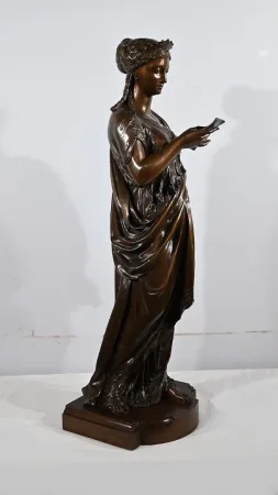 Important Bronze « La Lettre » de J-L. Grégoire –  Fin XIXe