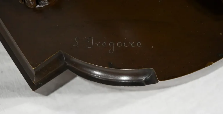 Important Bronze « La Lettre » de J-L. Grégoire –  Fin XIXe