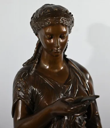 Important Bronze « La Lettre » de J-L. Grégoire –  Fin XIXe