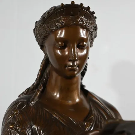 Important Bronze « La Lettre » de J-L. Grégoire –  Fin XIXe