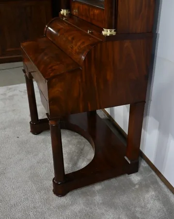 Petit Bureau à Cylindre en Acajou, époque Empire – Début XIXe