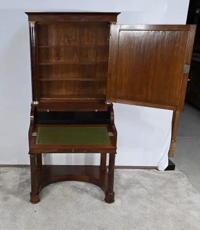 Petit Bureau à Cylindre en Acajou, époque Empire – Début XIXe