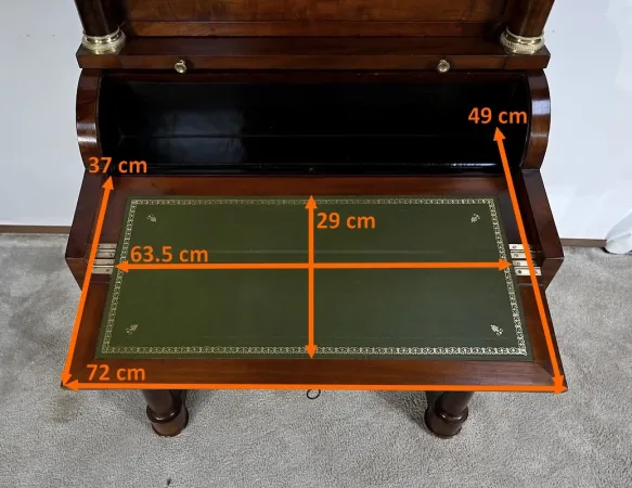 Petit Bureau à Cylindre en Acajou, époque Empire – Début XIXe