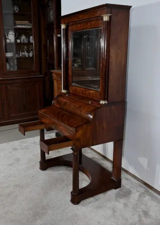 Petit Bureau à Cylindre en Acajou, époque Empire – Début XIXe