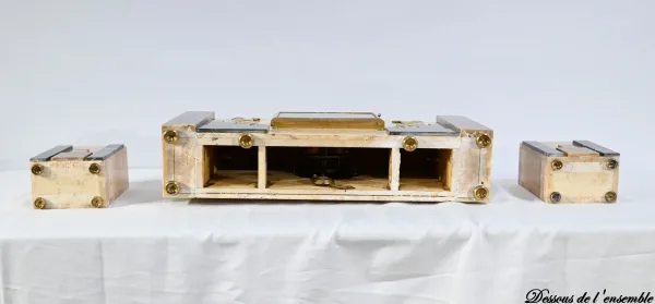 Ensemble de Cheminée en Onyx et Bronze, estampillé A. Gapaillard, Art Déco – 1920