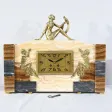 Ensemble de Cheminée en Onyx et Bronze, estampillé A. Gapaillard, Art Déco – 1920