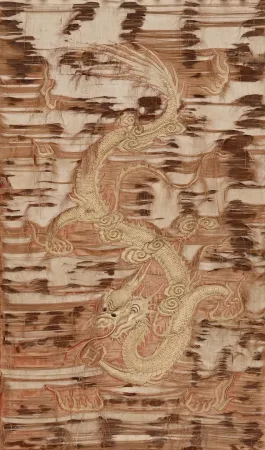 Écran de Cheminée en Bois noirci et Soierie, esprit Bambou – 1920