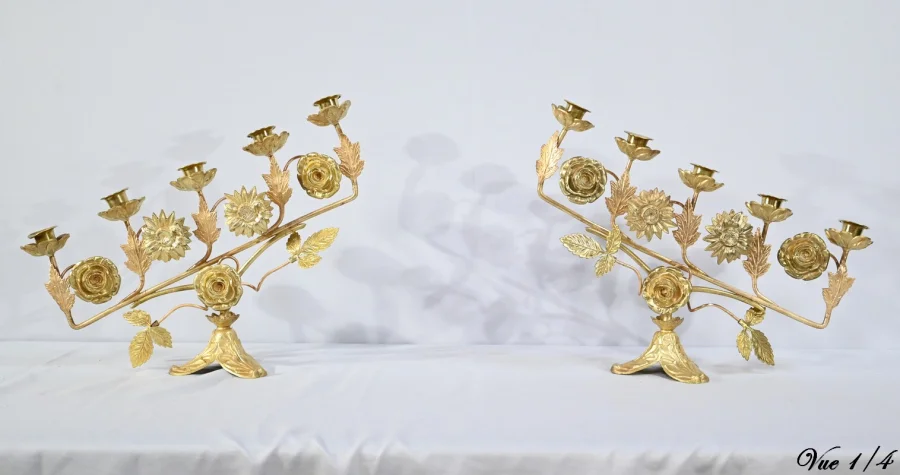 PAIR OF ALTAR CANDELABRA