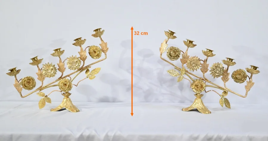 PAIR OF ALTAR CANDELABRA