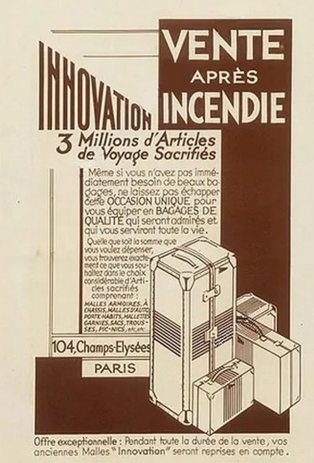 Malle Secrétaire, intérieur Acajou, estampillée Innovation – 1900