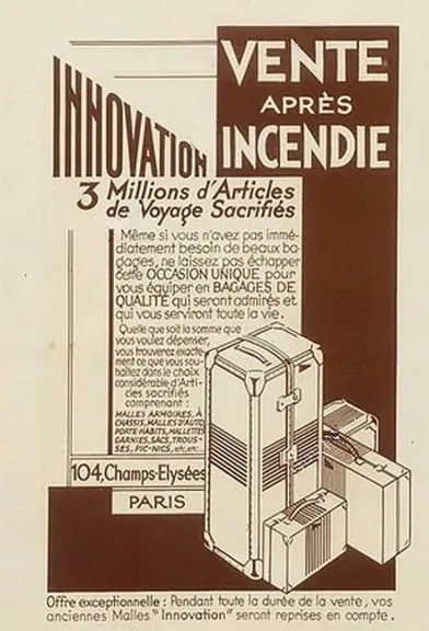 Malle Secrétaire, intérieur Acajou, estampillée Innovation – 1900
