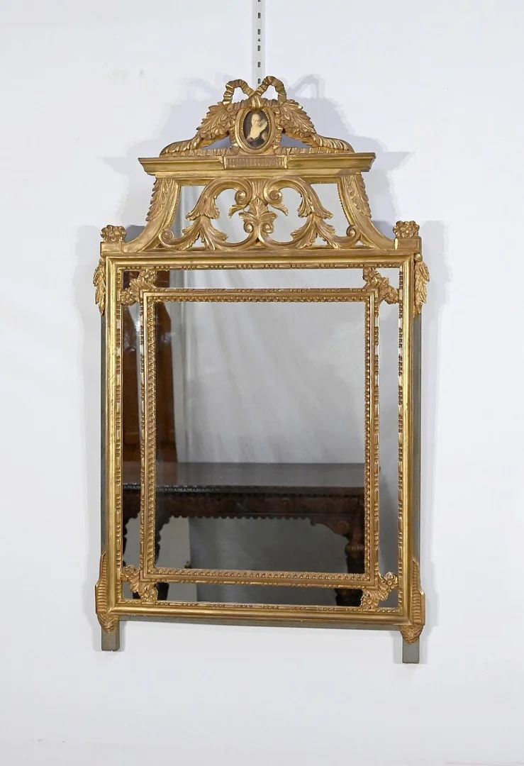 Miroir à Parcloses, style Louis XVI - Fin XIXe