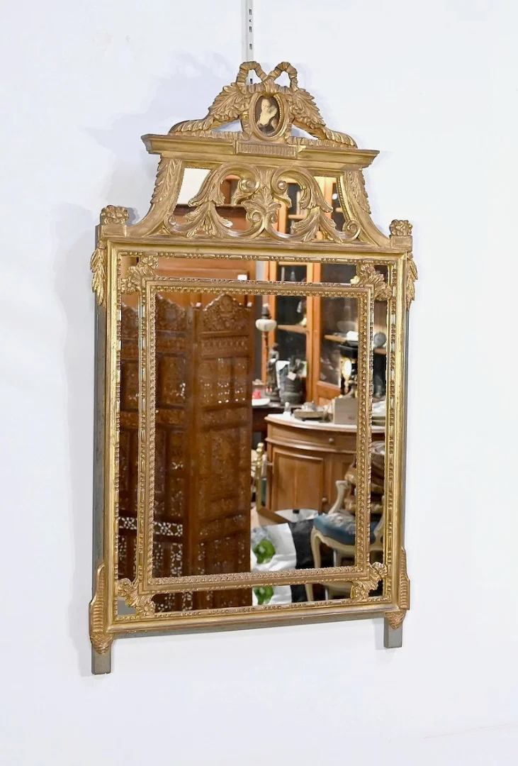 Miroir à Parcloses, style Louis XVI - Fin XIXe