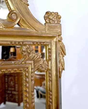 Miroir à Parcloses, style Louis XVI - Fin XIXe