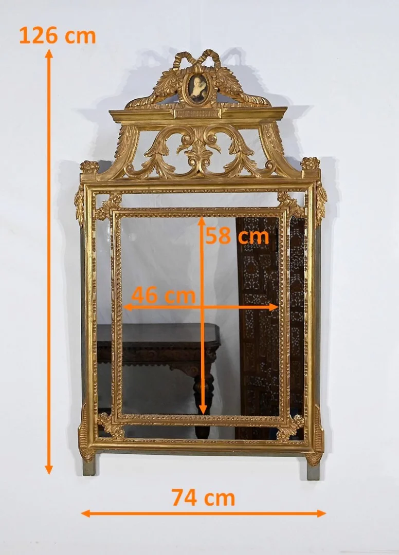 Miroir à Parcloses, style Louis XVI - Fin XIXe